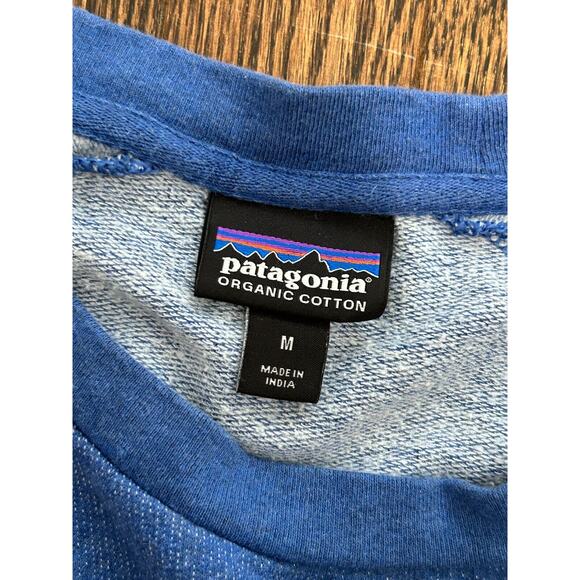 Patagonia Men's Blue Organic Cotton Raglan Sleeve Pullover Sweatshirt Size M - Picture 5 of 10